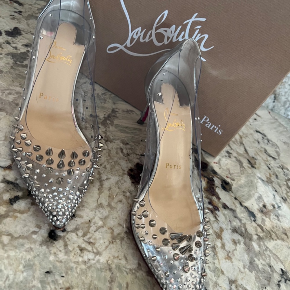 Christian Louboutin silver Grotika High heels wedding - Picture 8 of 11